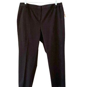 Kate Hill Black Cropped Cotton Ankle Pants, Size 14, New